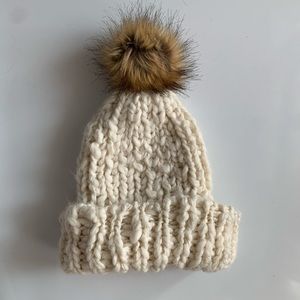 American Eagle Knit Beanie with Puff Ball